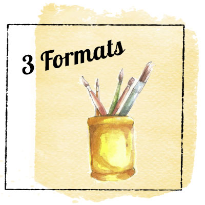 pot a crayon aquarelle
