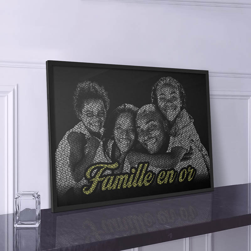 effet texte photo de famille