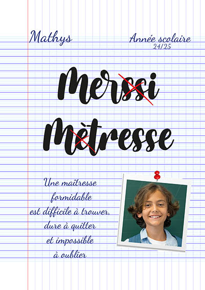 remerciement maitresse